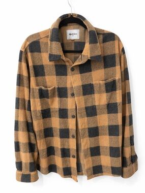 Goodfellow & Co. Plaid Button-Up Shacket in Mustard and Black